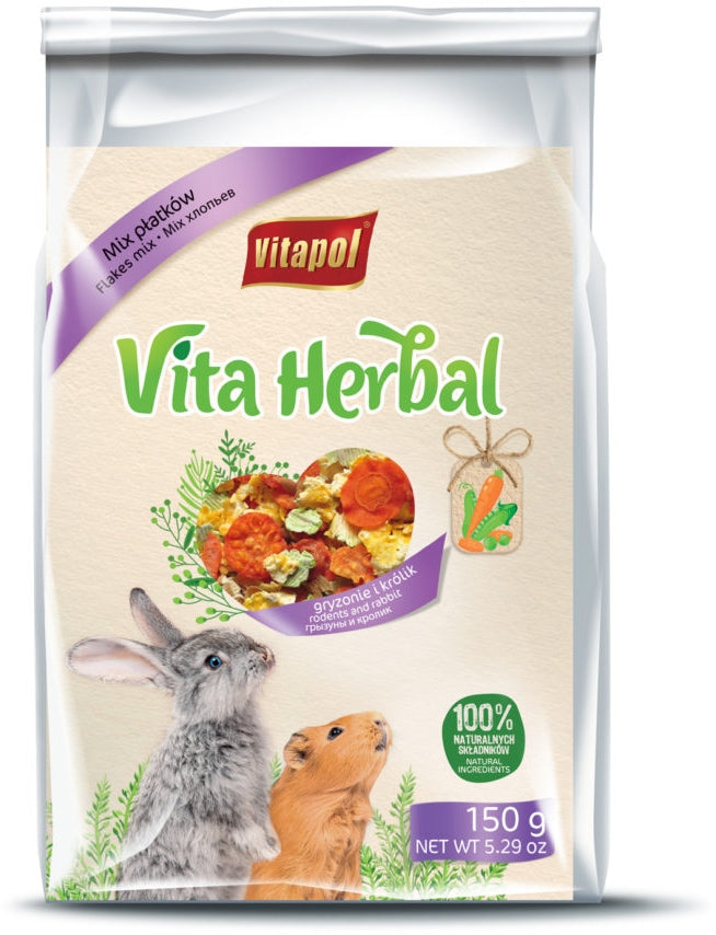 VITAPOL Herbal Hrană suplimentară pentru rozătoare Mix de Fulgi 150g - Maxi-Pet.ro