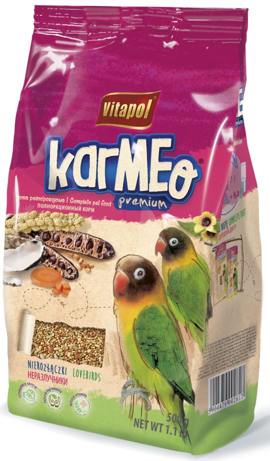 VITAPOL KarMeo Premium Hrană completă pentru agapornis(papagali amorezi) 500g - Maxi-Pet.ro