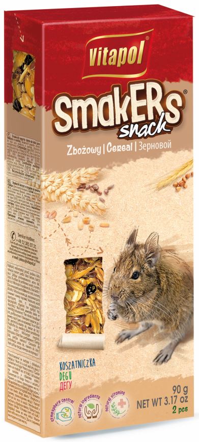 VITAPOL Smakers Snacks pentru degu Cereale, 2 bucăţi, 90g - Maxi-Pet.ro