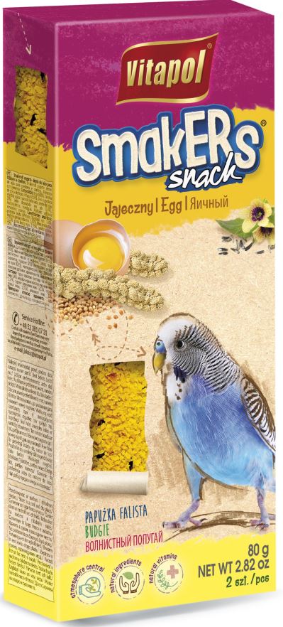 VITAPOL Smakers Snacks pentru perusi Ou, 2 bucati, 80g