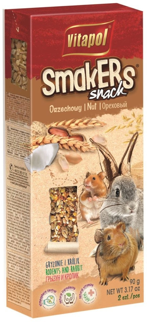 VITAPOL Smakers Snacks pentru rozatoare Alune, 2 bucati, 90g
