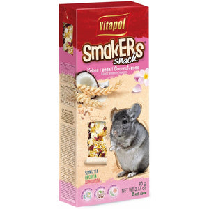 VITAPOL Smakers Snacks pentru sinsila Cocos si petale de Trandafir, 2bucati, 90g