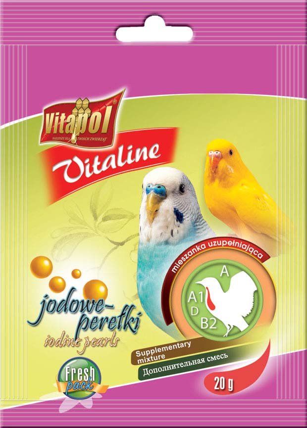 VITAPOL VitaLine pentru peruşi, Perle cu Iod 20g - Maxi-Pet.ro