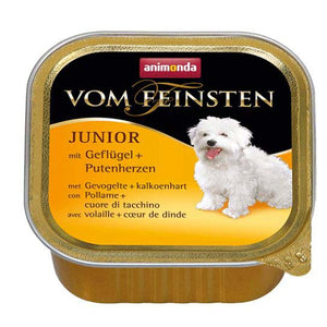 VOM FEINSTEN JUNIOR, pate cu Pasăre şi Inimă de Curcan 150g - Maxi-Pet.ro
