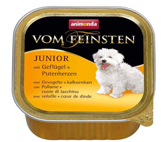 VOM FEINSTEN JUNIOR, pate cu Pasăre şi Inimă de Curcan 150g - Maxi-Pet.ro