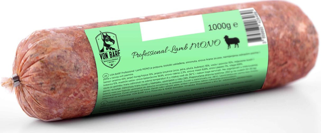 VON BARF Professional Miel monoproteina, hrana cruda congelata pentru caini 1kg