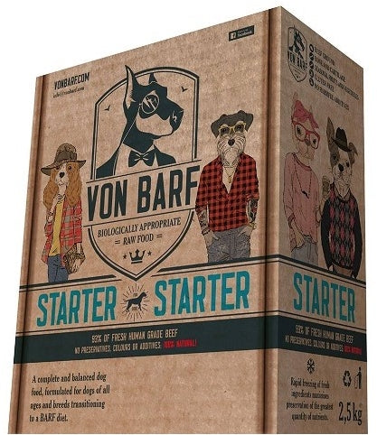 VON BARF Starter, hrană crudă congelată pentru câini 2,5kg - Maxi-Pet.ro