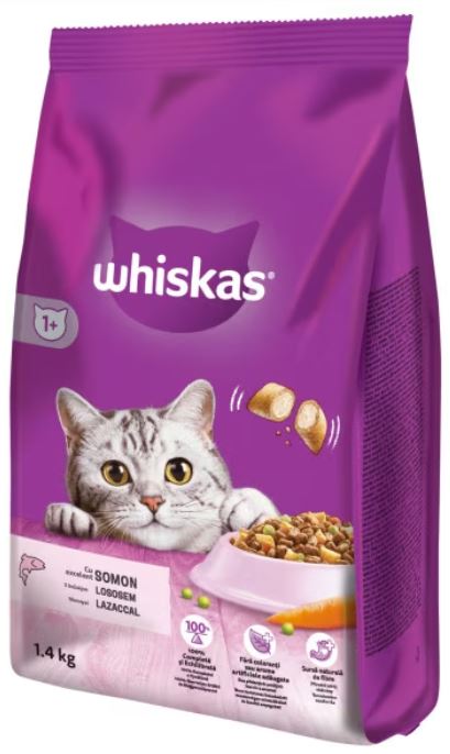 WHISKAS Hrana uscata pentru pisici Adulte, cu Somon 1,4kg