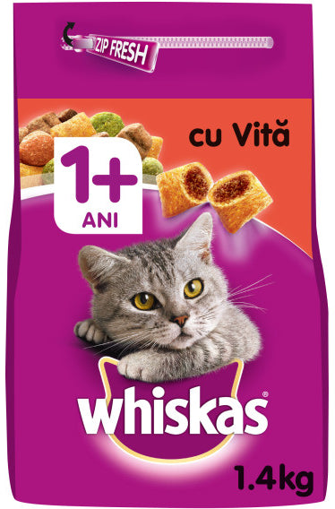 WHISKAS Hrana uscata pentru pisici adulte, cu Vita 1,4kg