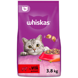 WHISKAS Hrana uscata pentru pisici Adulte, cu Vita 3,8kg
