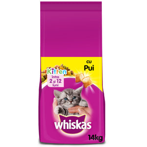WHISKAS JUNIOR Hrana uscata pentru pisicute, cu Pui 14kg