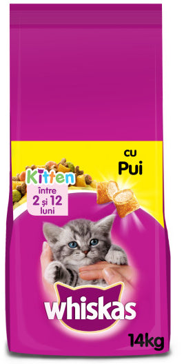WHISKAS JUNIOR Hrana uscata pentru pisicute, cu Pui 14kg