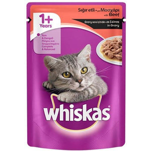 WHISKAS Plic hrana umeda pentru pisici adulte Vita in Sos 100g