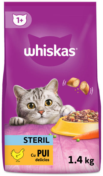 WHISKAS Sterile Hrana uscata pentru pisici Adulte sterilizate, cu Pui 