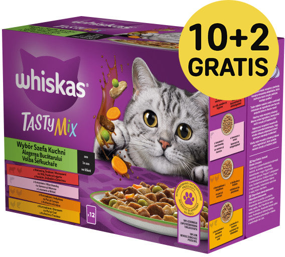 WHISKAS Tasty Mix Chef's Choice plicuri hrana umeda pisici Adulte 