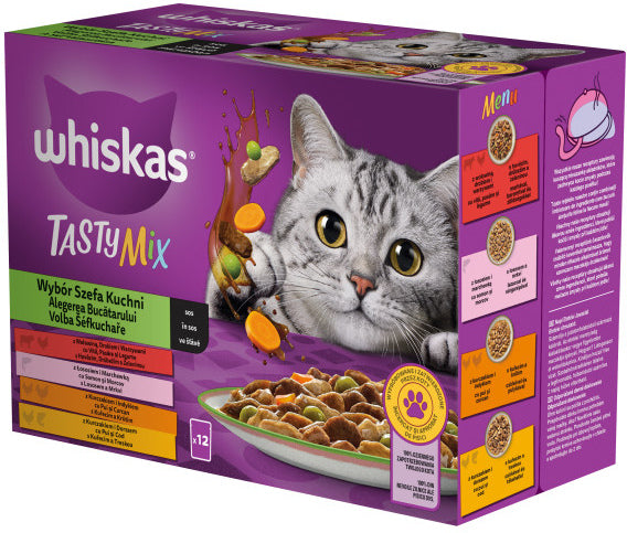 WHISKAS Tasty Mix Chef's Choice plicuri hrana umeda pisici Adulte 12x85g