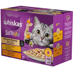 WHISKAS Tasty Mix Creamy Creation plicuri hrana umeda pisici Adulte 12x85g