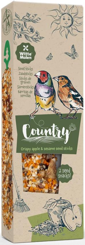 WITTE MOLEN Country Baton pentru păsări exotice, cu Măr şi Seminţe de susan 60g - Maxi-Pet.ro
