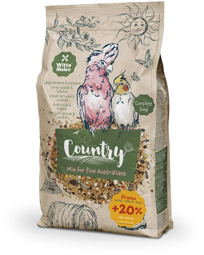 WITTE MOLEN Country Hrana pentru nimfe si papagal cacadu 2,5kg + 500g GRATIS