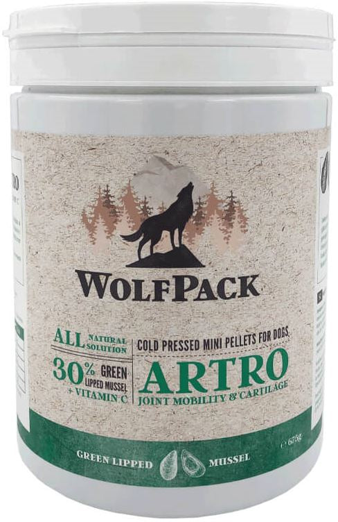 WOLFPACK ARTRO Supliment ptr articulatii la caini,cu Midie cu margini verzi 675g