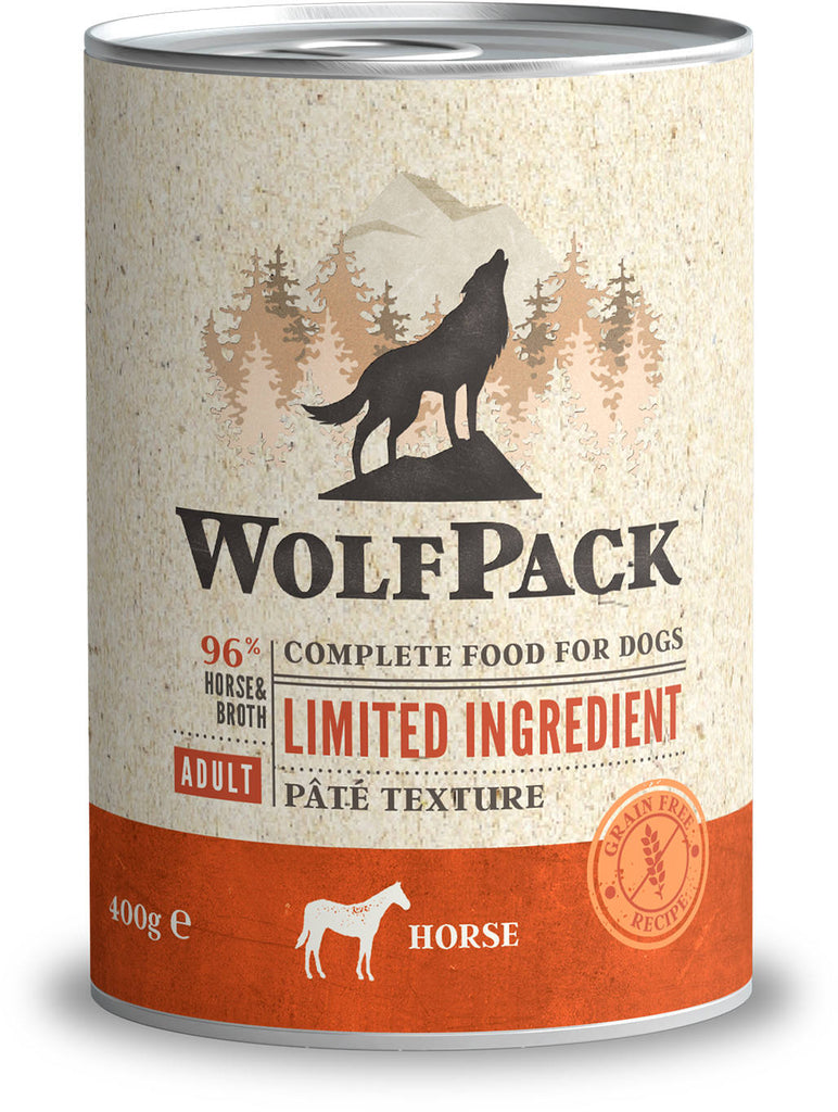 WOLFPACK Conservă pentru câini, cu număr limitat de ingrediente, Cal - Maxi-Pet.ro