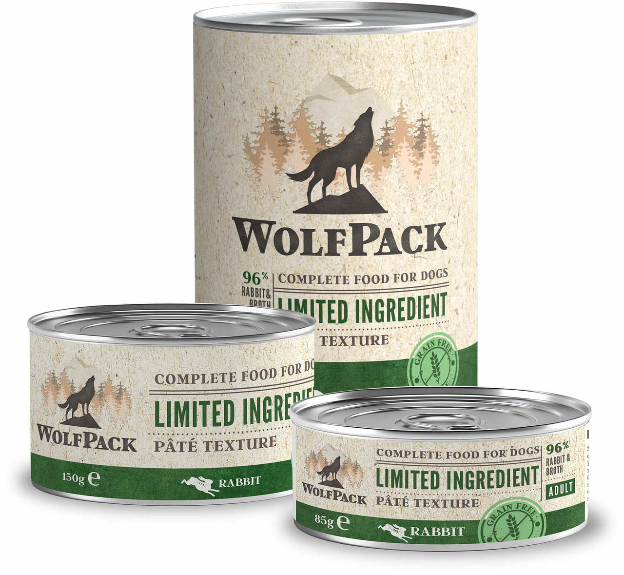 WOLFPACK Conserva pentru caini, cu numar limitat de ingrediente, Iepure