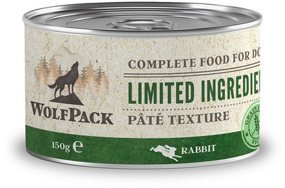 WOLFPACK Conserva pentru caini, cu numar limitat de ingrediente, Iepure 150g