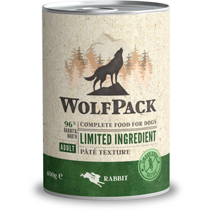 WOLFPACK Conserva pentru caini, cu numar limitat de ingrediente, Iepure 400g