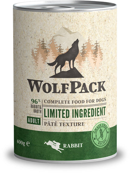 WOLFPACK Conserva pentru caini, cu numar limitat de ingrediente, Iepure 400g