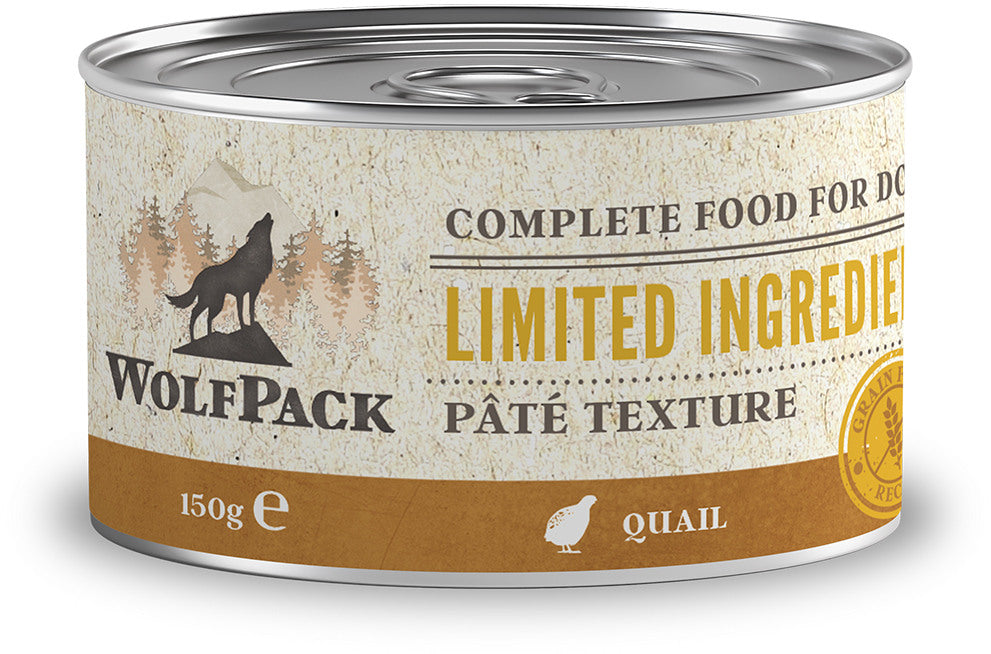 WOLFPACK Conserva pentru caini, cu numar limitat de ingrediente, Prepelita 150g
