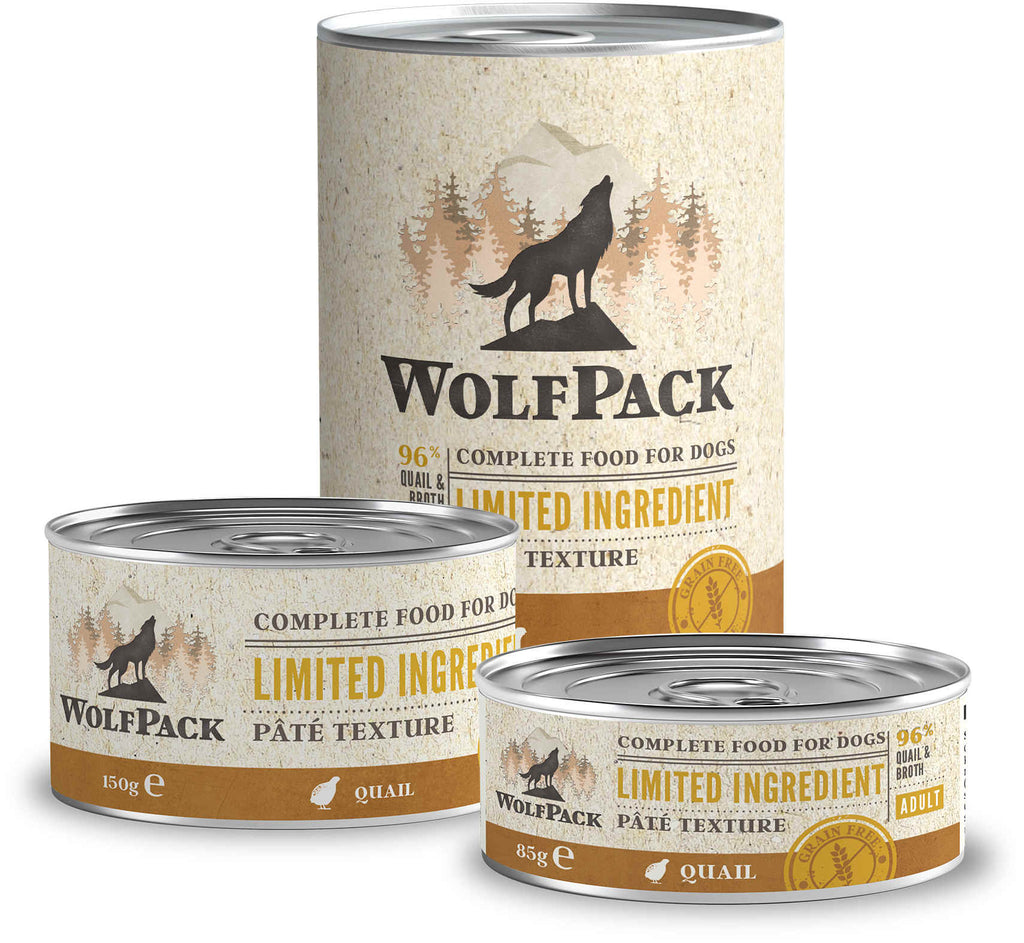 WOLFPACK Conserva pentru caini, cu numar limitat de ingrediente, Prepelita