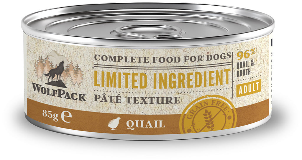 WOLFPACK Conserva pentru caini, cu numar limitat de ingrediente, Prepelita 85g