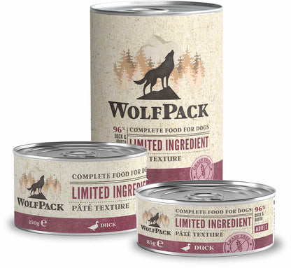 WOLFPACK Conserva pentru caini, cu numar limitat de ingrediente, Rata