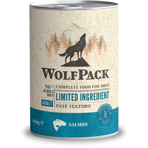 WOLFPACK Conserva pentru caini, cu numar limitat de ingrediente, Somon 400g
