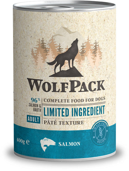 WOLFPACK Conserva pentru caini, cu numar limitat de ingrediente, Somon 400g
