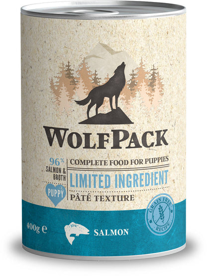 WOLFPACK Conserva pentru PUPPY, cu numar limitat de ingrediente, Somon 400g 