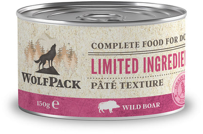 WOLFPACK Conserva pt. caini, cu numar limitat de ingrediente, Porc mistret 150g